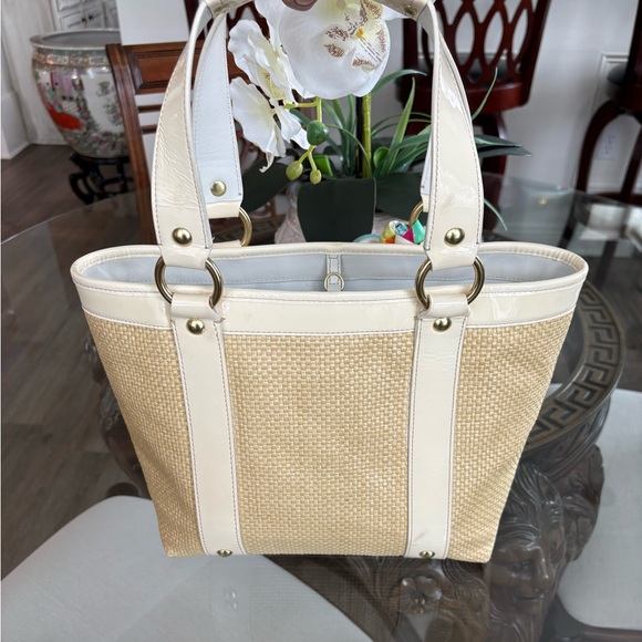 🤍🤍VINTAGE COACH LEGACY NATURAL WOVEN STRAW TOTE 65TH ANNIVERSARY TOTE BAG!🤍🤍 - Picture 2 of 12